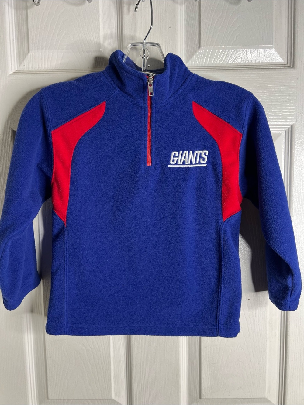 vintage youth New York Giants quarter-zip fleece pullover Med Embroidered Logo